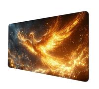 Alfombrilla Ratón Amarillo Alfombrilla Raton XXL 1000 x 500 mm, Impermeable Mouse Pad FéNix Mousepad con 3MM Bordes Cosidos Base de Goma Antideslizante Accesorios Gaming para Jugadores -hjw2506F3