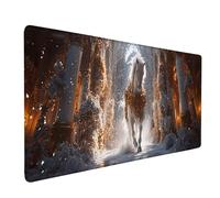 Alfombrilla Ratón Amarillo Alfombrilla Ratón XXL 100x50cm, Mouse Pad Caballo Mousepad con Base de Goma Antideslizante, Impermeable Tapete Escritorio Accesorios Gaming para Gamers, PC -bby2509AV