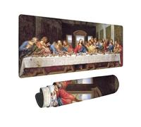 Alfombrilla Ratón Amarillo Alfombrilla Ratón XXL 120x60cm, Mouse Pad La úLtima Cena Mousepad con 3MM Bordes Cosidos, Impermeable Tapete Escritorio para Jugadores, PC, Oficina, Regalo Mujer -zjn2509C1