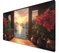 Alfombrilla Ratón Amarillo Alfombrilla Ratón XXL 150x80cm, Mouse Pad Paisaje Mousepad con Base de Goma Antideslizante, Impermeable Tapete Escritorio Accesorios Gaming para Gamers, Regalo -yym2509TP