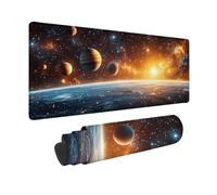 Alfombrilla Ratón Amarillo Alfombrilla Ratón XXL 150x80cm, Mouse Pad Planeta Mousepad con Base de Goma Antideslizante, Impermeable Tapete Escritorio Accesorios Gaming para Gamers, PC -hjw2601Q7