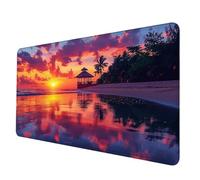 Alfombrilla Ratón Amarillo Alfombrilla Raton XXL 800 x 300 mm, Impermeable Mouse Pad Atardecer Mousepad con 3MM Bordes Cosidos Base de Goma Antideslizante Accesorios Gaming para Jugadores -hjw2506UH