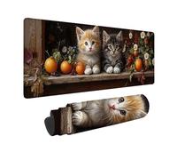 Alfombrilla Ratón Amarillo Alfombrilla Ratón XXL 800 x 400 mm, Mouse Pad Gato Mousepad con Base de Goma Antideslizante, Impermeable Tapete Escritorio Accesorios Gaming para Gamers, PC -hjw2601GB