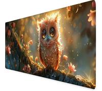 Alfombrilla Ratón Amarillo Alfombrilla Ratón XXL 800x300mm, Mouse Pad BúHo Mousepad con Base de Goma Antideslizante, Impermeable Tapete Escritorio Accesorios Gaming para Gamers, Regalo -yym2509GB