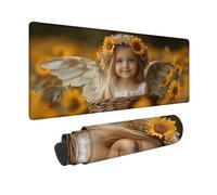 Alfombrilla Ratón Amarillo Alfombrilla Ratón XXL 800x400mm, Mouse Pad áNgel Mousepad con Base de Goma Antideslizante, Impermeable Tapete Escritorio Accesorios Gaming para Gamers, PC, Regalo -hjw2601BE