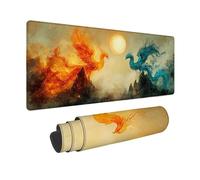 Alfombrilla Ratón Amarillo Alfombrilla Ratón XXL 900 x 300 mm, Mouse Pad FéNix Mousepad con 3MM Bordes Cosidos, Impermeable Tapete Escritorio para Jugadores, PC, Oficina, Regalo Mujer -zjn25098E