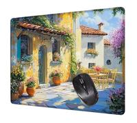 Alfombrilla Ratón Amarillo Mouse Pad Patio Alfombrilla Escritorio, 34x28x0.3cm Tapete Rato, con Base de Goma Antideslizante, Mejora la precisión Velocidad Pequeña Mousepad Portátil para Gaming H0-483