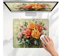 Alfombrilla Ratón Amarillo Rosa, Alfombrilla Gaming 32 x 26 cm, Mousepad Delgado, Superficie Ultra-Suave, Bordes Anti-Deshilachado, Base de Goma Antideslizante, para Portátil, Oficina, Home j0j-1