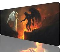 Alfombrilla Ratón Ángel Alfombrilla Escritorio 700x300x3mm Tapete Gaming xxl Demonio Tapete Escritorio Superficie Impermeable, Diseño Costura Doble Acabado Suave Duradero Decoraciones Navideñas N1-531