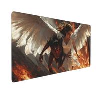 Alfombrilla Ratón Ángel Alfombrilla Ratón XXL 1200x600x4mm Alfombrilla de Ratón Ergonómica,Lavable,Desk Mat con Base Antideslizante y Bordes Cosidos,Mouse Pad de Oficina y para Gaming en Casa Demonio