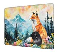 Alfombrilla Ratón Animal Mouse Pad Zorros Alfombrilla Escritorio, 30x25x0.3cm Tapete Rato, con Base de Goma Antideslizante, Mejora la precisión Velocidad Pequeña Mousepad Portátil para Gaming H0-469