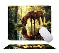 Alfombrilla Ratón Atardecer Caballo(2), Alfombrilla Gaming 40 x 30 cm, Base de Goma Antideslizante, con Bordes Cosidos, Mouse Pad Compacta Resistente Salpicaduras, Hogar, Oficina, Portátil s0z-171