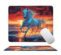 Alfombrilla Ratón Atardecer Caballo, Mouse Pad Pequeña Estampada de Alta Definición, Superficie de Microfibra, Base de Goma Antideslizante, 3 mm Ultra Delgado Alfombrilla Ratón 300x250x3mm s0z-154