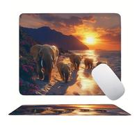 Alfombrilla Ratón Atardecer Elefante, Mouse Pad Pequeña Estampada de Alta Definición, Superficie de Microfibra, Base de Goma Antideslizante, 3 mm Ultra Delgado Alfombrilla Ratón 250x200x3mm s0z-387