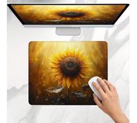 Alfombrilla Ratón Atardecer Girasol, Alfombrilla Gaming Pequeña 32 x 26 cm, Mousepad Delgado, Superficie Ultra-Suave, Bordes Anti-Deshilachado, Base de Goma Antideslizante, para Oficina, Home j0j-1