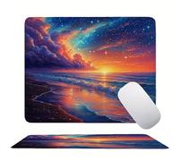 Alfombrilla Ratón Atardecer Playa(3), Alfombrilla Gaming 22 x 24 cm, Base de Goma Antideslizante, con Bordes Cosidos, Mouse Pad Compacta Resistente Salpicaduras, para Hogar, Oficina, Portátil s0z-388