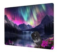 Alfombrilla Ratón Aurora Mouse Pad Lago Alfombrilla Escritorio, 40x30x0.3cm Tapete Rato, con Base de Goma Antideslizante, Mejora la precisión Velocidad Pequeña Mousepad Portátil para Gaming H0-569
