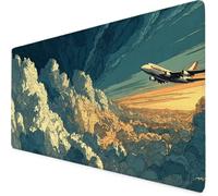 Alfombrilla Ratón Avión Alfombrilla Ratón XXL 1200x600 mm Cielo Mouse Pad Gaming, Tapete Escritorio con Resistente al Agua, Antideslizante, Base de Goma y Bordes Cosidos para Oficina Accesorios 6-977h