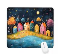 Alfombrilla Ratón Azul Alfombrilla de Ratón 360x300x3mm Mouse Pad Pequeño Aldea con Base de Goma Antideslizante,Superficie Resistente Resistente a Salpicaduras,Portátil Mouse Pad,Oficina Casa J-782