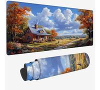 Alfombrilla Ratón Azul,Alfombrilla Ratón 1200 x 600 x 3 MM,Mouse Pad Gaming cortijo Tapete Escritorio,Mouse Pad con Impermeable y Base Goma Antideslizante,Mousepad Bordes Cosidos para Oficina W-996