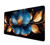 Alfombrilla Ratón Azul Alfombrilla Raton XXL 600 x 300 x 3 mm, Impermeable Mouse Pad Flor Mousepad con 3MM Bordes Cosidos Base de Goma Antideslizante Accesorios Gaming para Jugadores -hjw2506M7