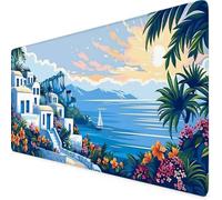 Alfombrilla Ratón Azul Alfombrilla Ratón XXL 600x300 mm Paisaje Mouse Pad Gaming, Tapete Escritorio con Resistente al Agua, Antideslizante, Base de Goma y Bordes Cosidos para Oficina Accesorios f1640e