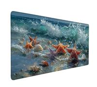 Alfombrilla Ratón Azul Alfombrilla Ratón XXL 60x30cm, Mouse Pad Estrella De Mar Mousepad con Base de Goma Antideslizante, Impermeable Tapete Escritorio Accesorios Gaming para Gamers, PC -bby250918