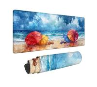 Alfombrilla Ratón Azul Alfombrilla Ratón XXL 800 x 400 mm, Mouse Pad Playa Mousepad con Base de Goma Antideslizante, Impermeable Tapete Escritorio Accesorios Gaming para Gamers, PC, Regalo -hjw2601TP