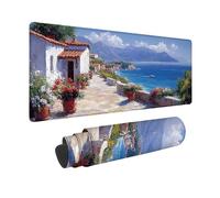 Alfombrilla Ratón Azul Alfombrilla Ratón XXL 800x300mm, Mouse Pad OcéAno Mousepad con Base de Goma Antideslizante, Impermeable Tapete Escritorio Accesorios Gaming para Gamers, PC, Regalo -hjw2601EM