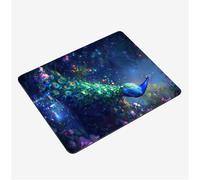 Alfombrilla Ratón Azul Marino Mini Mousepad 26x21cm, Pavo Real Alfombrilla Gaming, Tapete Escritorio con Bordes Cosidos, Protector Escritorio con Base Goma Antideslizante Accesorios Gaming S0-1360