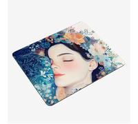 Alfombrilla Ratón Azul Mini Mousepad 20x15cm, Chica Alfombrilla Gaming, Tapete Escritorio con Bordes Cosidos, Protector Escritorio con Base Goma Antideslizante Oficina Accesorios Gaming S0-1396