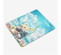 Alfombrilla Ratón Azul Mini Mousepad 29x24cm, Margarita Alfombrilla Gaming, Tapete Escritorio con Bordes Cosidos, Protector Escritorio con Base Goma Antideslizante Oficina Accesorios Gaming S0-1266