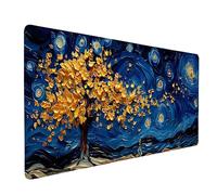 Alfombrilla Ratón Azul Mousepad XXL (1200 x 600 x 3 mm), Impermeable Mouse Pad Cielo Estrellado Alfombrilla Escritorio con Bordes Cosidos Base de Goma Antideslizante Accesorios Escritorio -ly2505DH