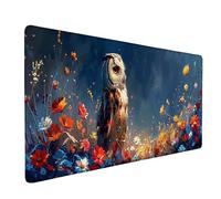 Alfombrilla Ratón Azul Mousepad XXL 1200 x 600mm, Impermeable Mouse Pad BúHo Alfombrilla Escritorio con Bordes Cosidos Base de Goma Antideslizante Accesorios Escritorio para Jugadores -ly250556