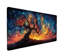 Alfombrilla Ratón Azul Mousepad XXL (900 x 300 x 3 mm), Impermeable Mouse Pad Cielo Estrellado Alfombrilla Escritorio con Bordes Cosidos Base de Goma Antideslizante Accesorios Escritorio -ly2505HP