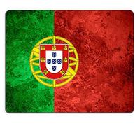 Alfombrilla Raton, Bandera De Portugal O Estandarte Portugués sobre Textura De Metal Vintage Ergonómico Alfombrilla De Ratón para Juegos Bordes Cosidos Alfombrilla Ratón para Ordenador 25X30Cm