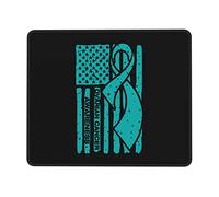 Alfombrilla Ratón, Bandera Estadounidense para Concientizar sobre El Cáncer De Ovario Mouse Mat Portátil Alfombrilla De Ratón Antideslizante Alfombrilla Raton para Trabajo Laptop 25X30Cm