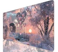 Alfombrilla Ratón Blanco Alfombrilla Escritorio Amar Tapete Escritorio 500 x 250 x 3mm, Mouse Pad con Base de Goma Antideslizante, Lavable, Bordes Cosidos, Mousepad para Gaming, PC, Oficina K0-499