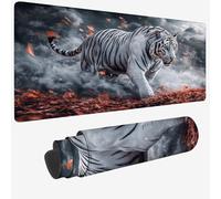 Alfombrilla Ratón Blanco,Alfombrilla Ratón 1200 x 400 x 3 MM,Mouse Pad Gaming Tigre Tapete Escritorio,Mouse Pad con Impermeable y Base Goma Antideslizante,Mousepad Bordes Cosidos para Oficina W-342