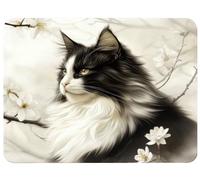 Alfombrilla Ratón Blanco Alfombrilla Ratón 290x240x3mm, Gato Mouse Pad Protector Escritorio Superficie Lisa y Base de Goma Antideslizante Precisión Velocidad para Oficina, PC, Regalo Mujer, Model105