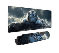 Alfombrilla Ratón Blanco Alfombrilla Ratón XXL 1000x500x3mm, Mouse Pad Tigre Mousepad con Base de Goma Antideslizante, Impermeable Tapete Escritorio Accesorios Gaming para Gamers, PC -hjw2601ET