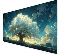 Alfombrilla Ratón Blanco Alfombrilla Ratón XXL 100x50cm, Mouse Pad áRbol De La Vida Mousepad con Base de Goma Antideslizante, Impermeable Tapete Escritorio Accesorios Gaming para Gamers -yym25099L