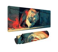 Alfombrilla Ratón Blanco Alfombrilla Ratón XXL 1200 x 600 mm, Mouse Pad Tigre Mousepad con 3MM Bordes Cosidos, Impermeable Tapete Escritorio para Jugadores, PC, Oficina, Regalo Mujer -zjn2509XM