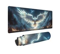 Alfombrilla Ratón Blanco Alfombrilla Ratón XXL 120x60cm, Mouse Pad FéNix Mousepad con 3MM Bordes Cosidos, Impermeable Tapete Escritorio para Jugadores, PC, Oficina, Home, Regalo Mujer -zjn2509RH