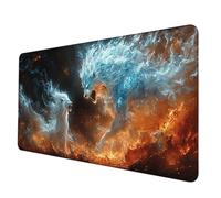 Alfombrilla Ratón Blanco Alfombrilla Raton XXL 600 X 300 mm, Impermeable Mouse Pad LeóN Mousepad con 3MM Bordes Cosidos Base de Goma Antideslizante Accesorios Gaming para Jugadores, Regalo -hjw2506B1
