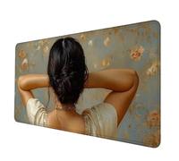 Alfombrilla Ratón Blanco Alfombrilla Raton XXL 600 x 300 mm, Impermeable Mouse Pad Mujer Mousepad con 3MM Bordes Cosidos Base de Goma Antideslizante Accesorios Gaming para Jugadores, Regalo -hjw2506TP