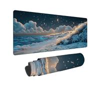 Alfombrilla Ratón Blanco Alfombrilla Ratón XXL 70x30cm, Mouse Pad Cielo Estrellado Mousepad con 3MM Bordes Cosidos, Impermeable Tapete Escritorio para Jugadores, PC, Oficina, Regalo Mujer -zjn2509PE