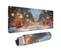 Alfombrilla Ratón Blanco Alfombrilla Ratón XXL 800 x 300 mm, Mouse Pad Invierno Mousepad con Base de Goma Antideslizante, Impermeable Tapete Escritorio Accesorios Gaming para Gamers, PC -hjw2601CQ