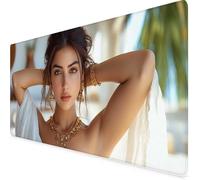 Alfombrilla Ratón Blanco Alfombrilla Ratón XXL 800 x 400 mm, Mouse Pad Mujer Mousepad con Base de Goma Antideslizante, Impermeable Tapete Escritorio Accesorios Gaming para Gamers, Regalo -yym2509FR