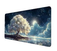 Alfombrilla Ratón Blanco Alfombrilla Raton XXL 800 x 400 x 3 mm, Impermeable Mouse Pad Paisaje Mousepad con 3MM Bordes Cosidos Base de Goma Antideslizante Accesorios Gaming para Jugadores -hjw2506PE